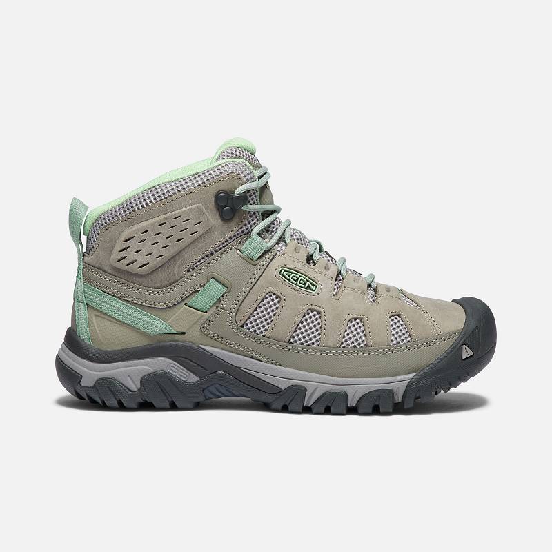 Keen Targhee Vent Mid Wanderstiefel Damen DE-31057 Fumo/Quiet Green - Keen Damenschuhe Grün